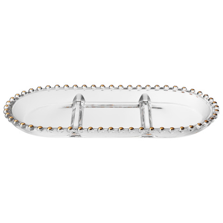 БЛЮДО СЕРВИРОВОЧНОЕ "GOLDEN CHARM", 3 СЕКЦИИ, 30*15 СМ