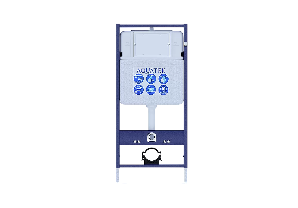 Унитаз Aquatek Альтаир SET AQUATEK АЛЬТАИР cm-012 4в1 с инсталляцией и черной матовой кнопкой, с крышкой микролифт, безободковый