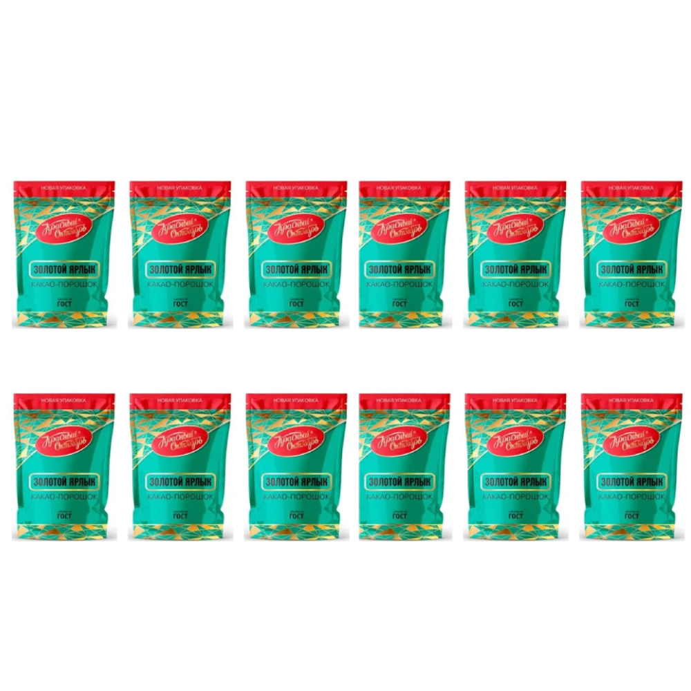 Какао Красный Октябрь Золотой ярлык, 90г х 12 шт
