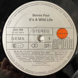 Винтажная виниловая пластинка LP Bernie Paul It's A Wild Life (Germany 1981)