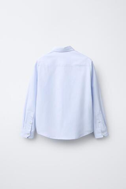 ZARA ХЛОПКОВАЯ РУБАШКА, НЕБЕСНО-ГОЛУБОЙ