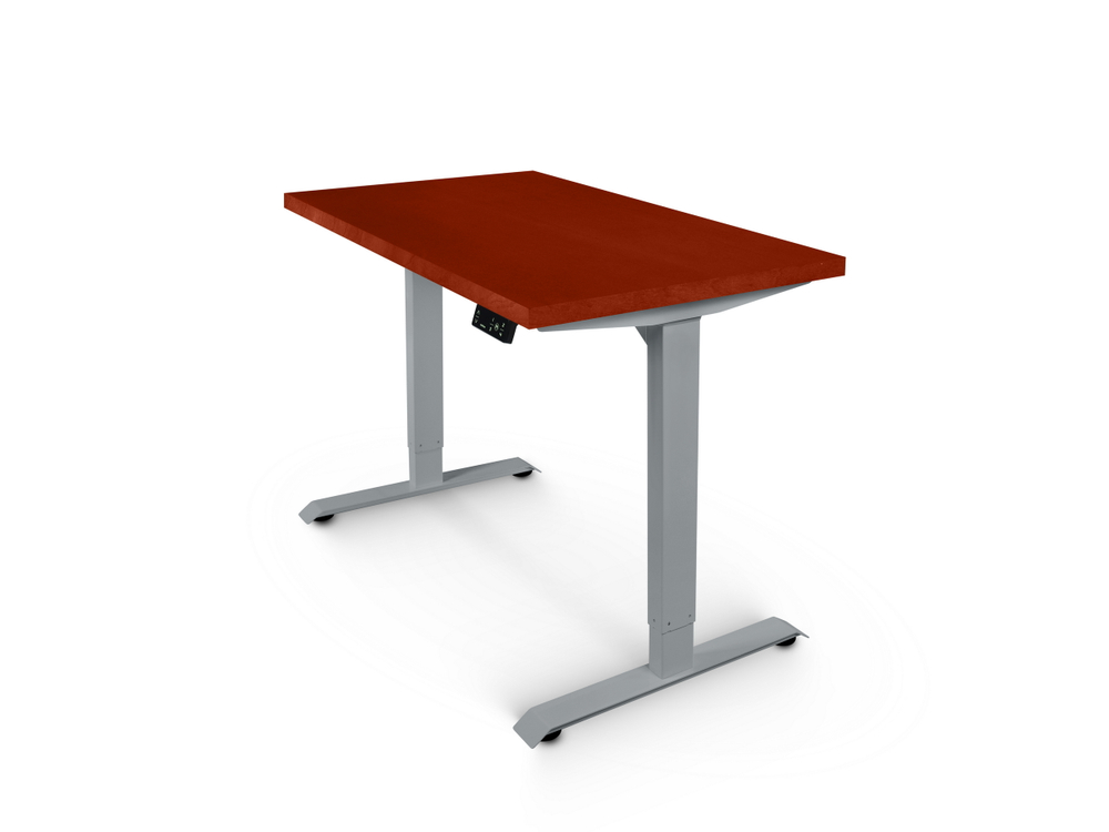 Регулируемый компьютерный стол Bazalt с регулировкой по высоте — столешница МДФ Красное дерево