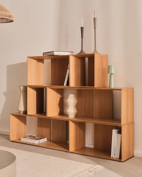 Litto Комплект из 2 модульных полок из шпона дуба 101 x 76 см