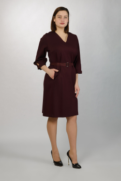 Трикотажное платье 2666АП, бордовый #359Бд052666АП