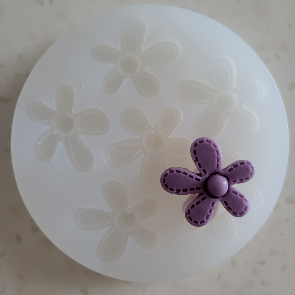 (Ликвидация) Молд Цветок мини со строчкой 25 мм