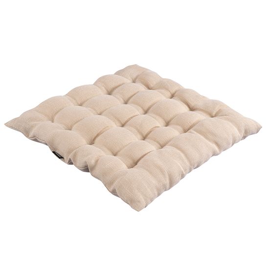 Подушка на стул из стираного льна бежевого цвета из коллекции essential, 40х40x4 см