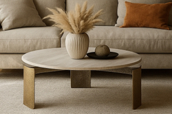 Стол журнальный мраморный d100x45см Garda Decor