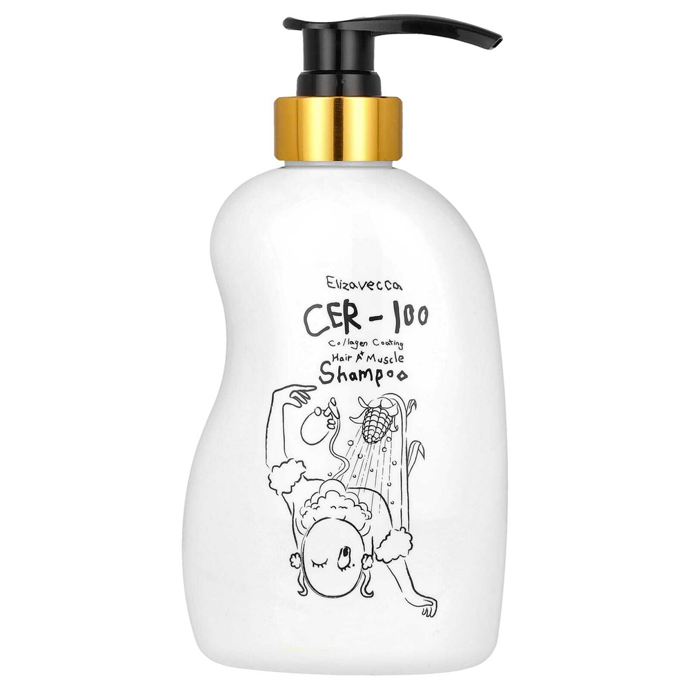 Elizavecca, CER-100 Collagen Coating Hair A + Muscle Shampoo, 500 мл (16,9 жидк. унц.)