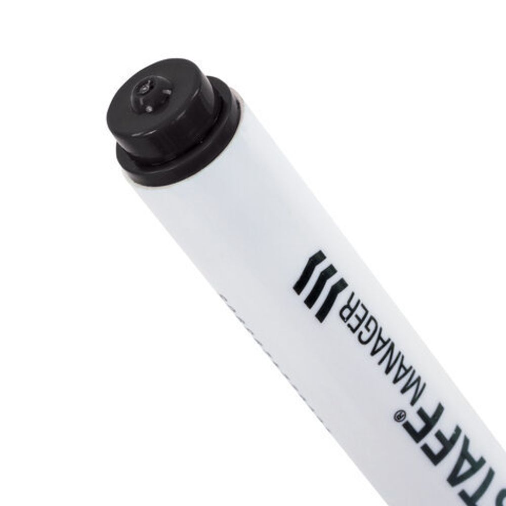 Маркер стираемый для белой доски на магните со стирателем, ЧЕРНЫЙ, 3 мм, STAFF "Manager", 152002