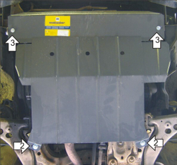 Защита картера Двигателя, КПП. 2 мм, Сталь. для Mazda 323 IV 1989-1994 MOTODOR.01103