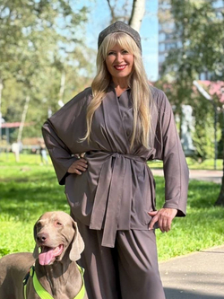 Кимоно с поясом «капучино»