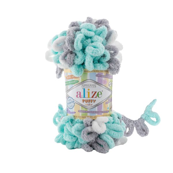 Пряжа Alize (Ализе) Puffy Color / уп.5 мот. по 100 г, 9 м, 6408