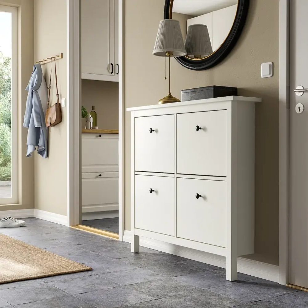 Обувной шкаф/хранение - IKEA HEMNES/ХЕМНЭС ИКЕА, 107x22x101 см, белый