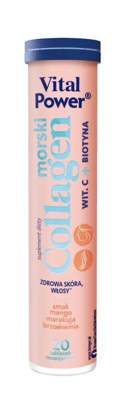 Таблетки Krüger Vital Power Magnesium + Vitamin E, со вкусом манго и маракуйи, 20 таблеток.