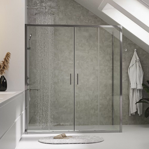 Душевой уголок WasserKRAFT Lippe 45S48 150х90 стекло прозрачное/профиль серебристый