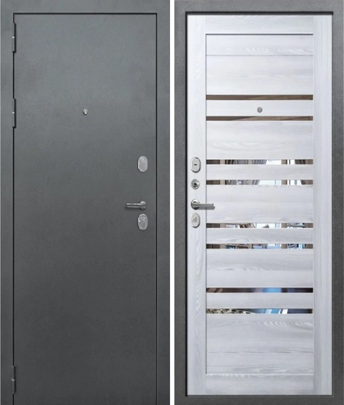 Входная дверь Волга-Бункер ДУЭТ LaStella 282 Букле тёмный - Ривьера Айс