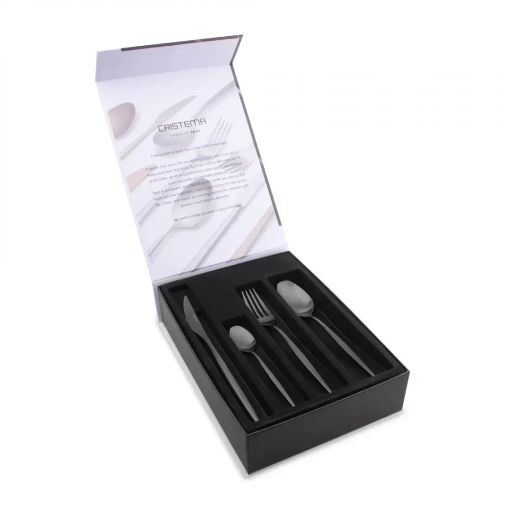 Набор столовых приборов 24 предмета на 6 персон Cristema Rabat черный
