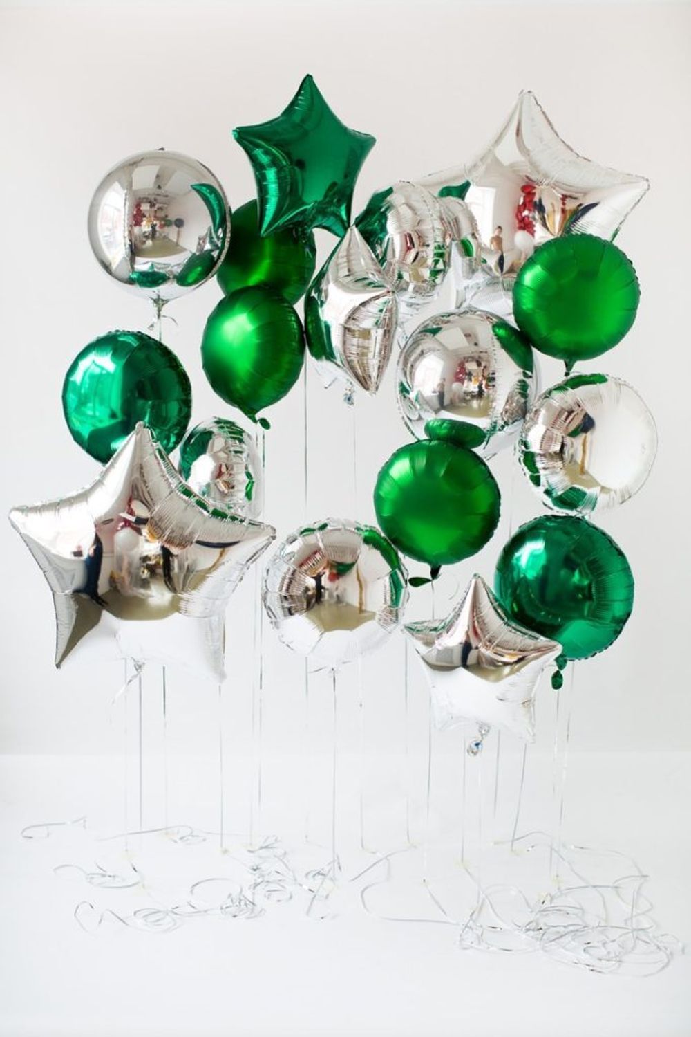 Шар 3D (18''/46 см) Сфера, Серебро, 1 шт.