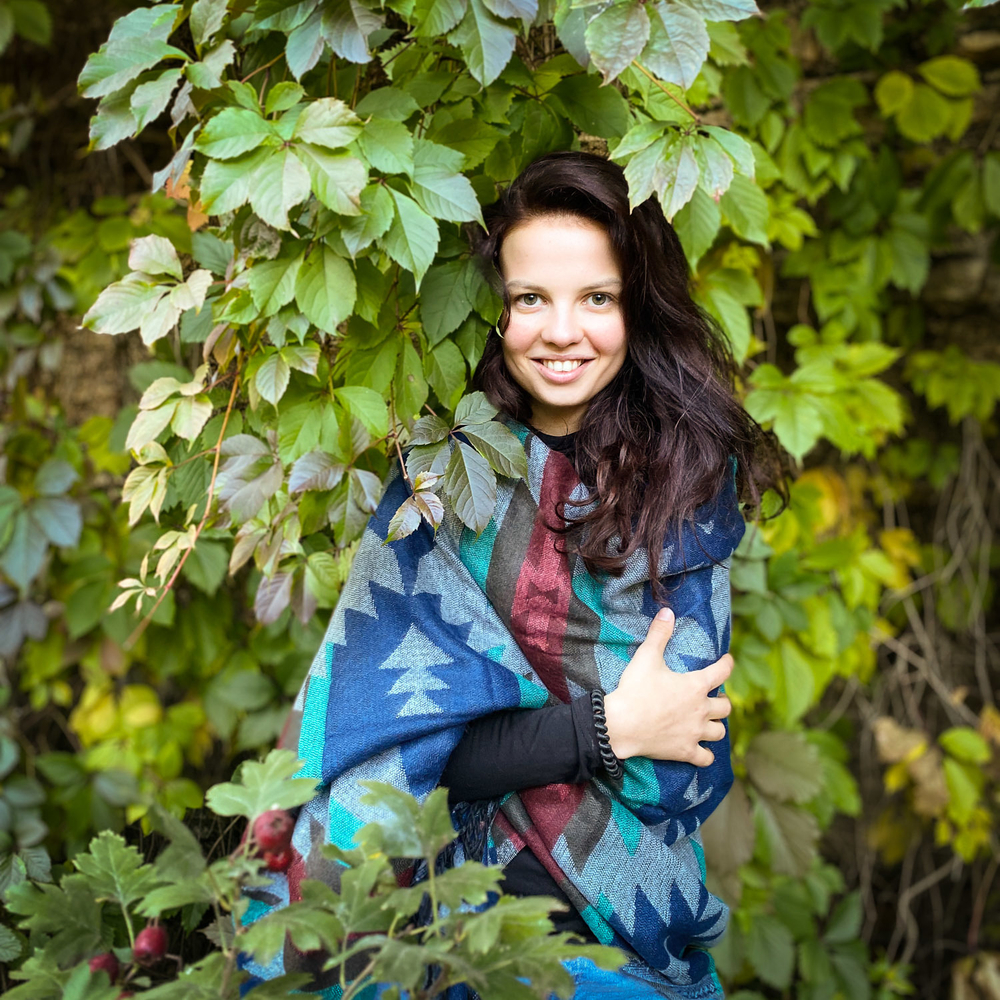 Палантин теплый с орнаментом Навахо