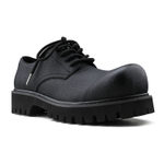 HANQIAORIJI Abyss Collection Cow Split Leather Casual Shoes Men"s Black