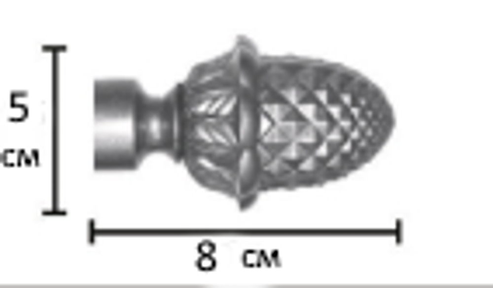 Наконечники "Кедр Ост" кованых карнизов для штор d20 мм, цвет нержавеющая сталь