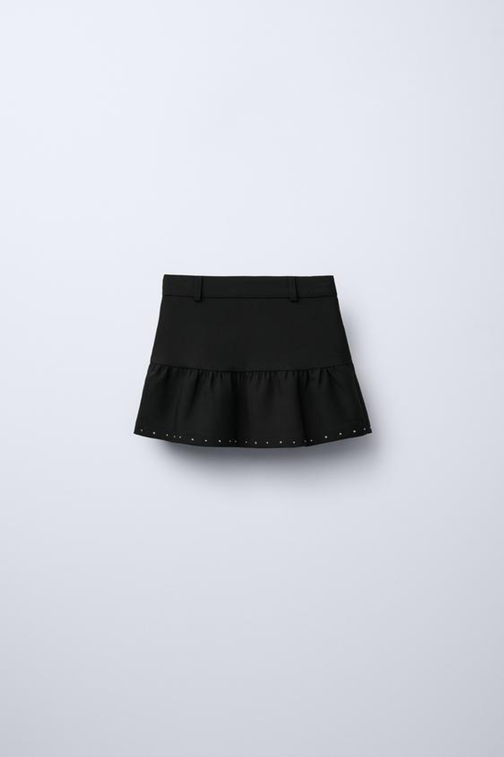 ZARA ЮБКА-ШОРТЫ С ЗАКЛЕПКАМИ, ЧЕРНЫЙ