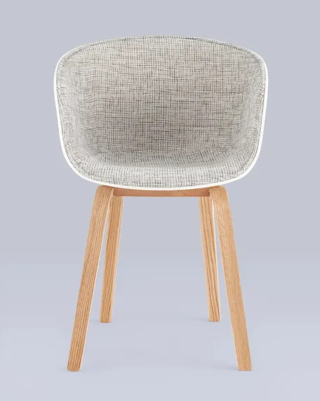 Стул Hey Soft, белый с серой обивкой