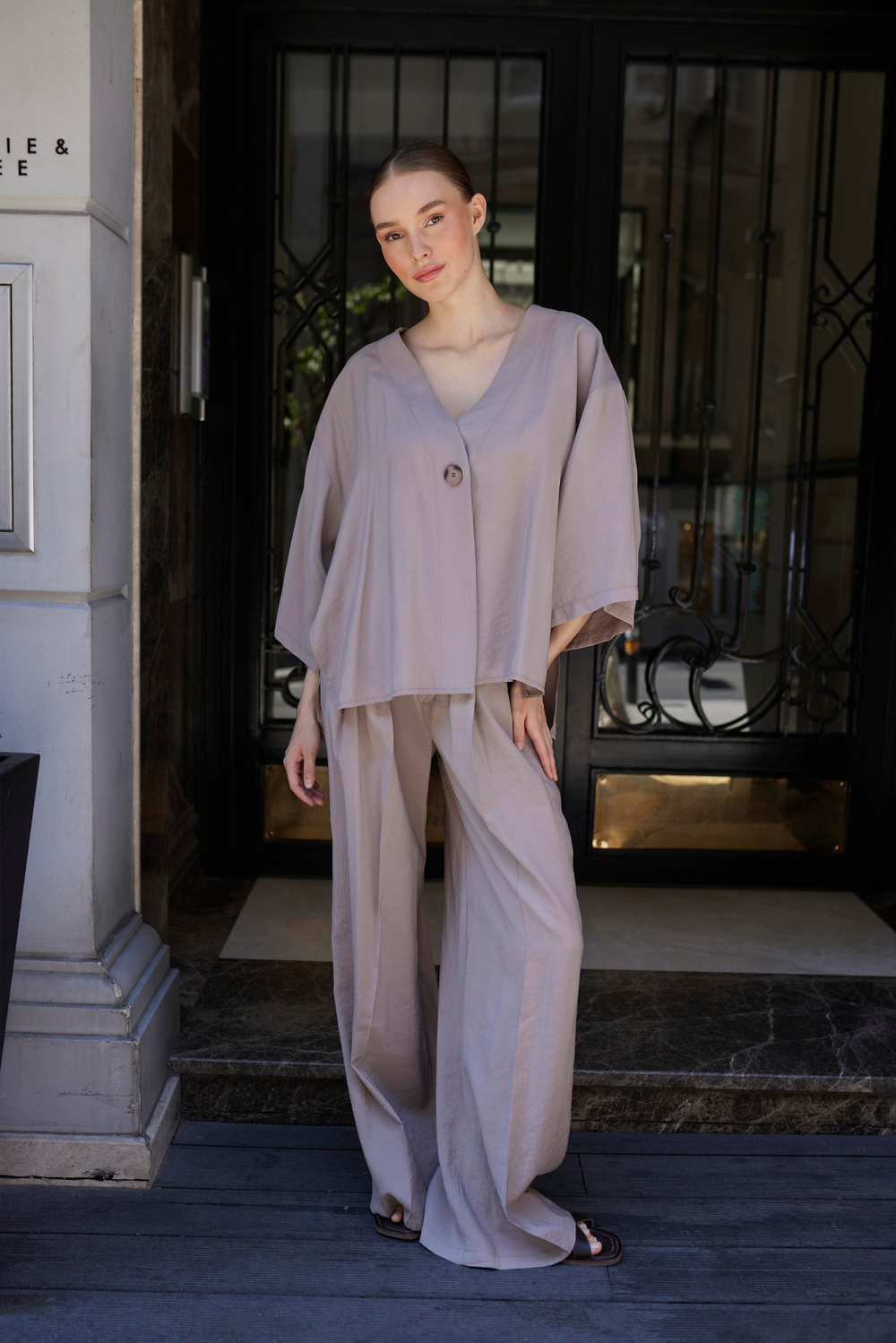 Костюм кимоно из модала с брюками палаццо