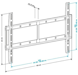 Кронштейн для телевизора Holder LCD-F6607 черный 42;-65; макс.60кг настенный фиксированный