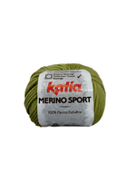 Пряжа оn Katia (Испания ) Merino Sport 100% шерсть мериноса 1 моток (50г- 80м ) цв 17 (оливковый светлый)