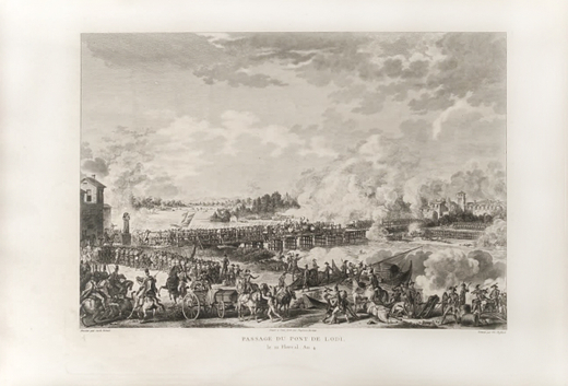 Прохождение моста Лоди. Гравюра из альбома Военные кампании Франции. Париж. 1834