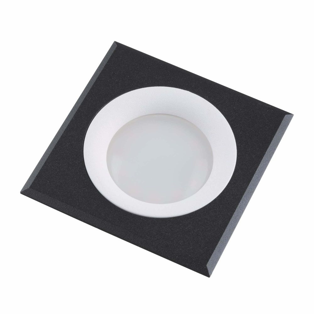 DLS-V108 GU5.3 BLACK+WHITE Светильник декоративный встраиваемый ТМ Fametto, серия Vernissage. Квадратный. Без лампы, цоколь GU5.3. Металл, цвет че