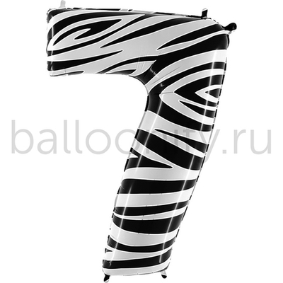 Шар ЦИФРА 7 Zebra 40" 102 см