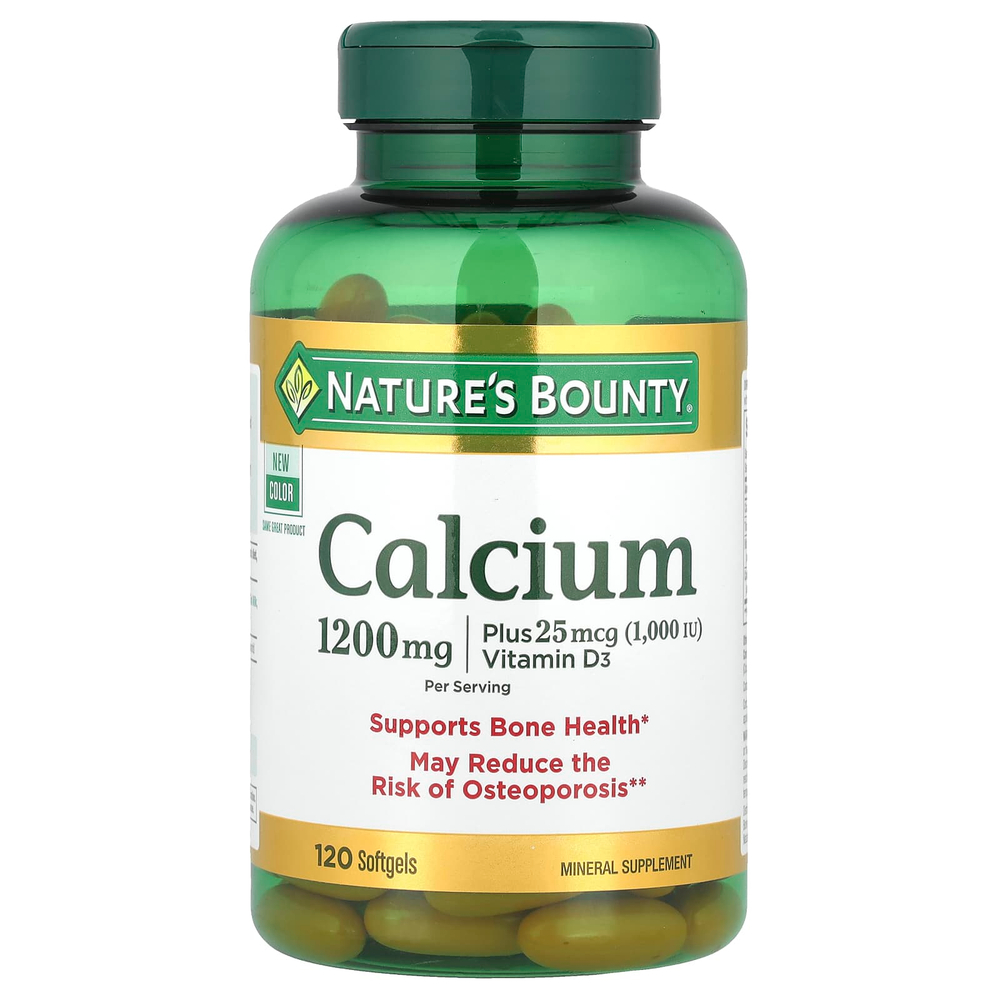 Nature's Bounty, кальций с витамином D3, 1200 мг, 120 капсул с быстрым высвобождением (600 мг в 1 капсуле)