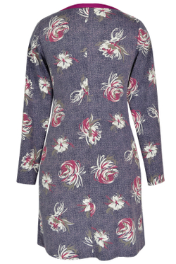 Трикотажное платье 1411Л, розовые розы #359РР051411Л