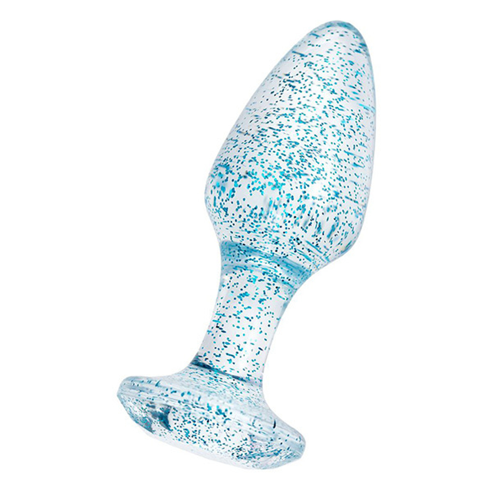 Голубая акриловая анальная втулка 8см ToyFa Basic 881305-14