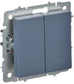 BRITE Выключатель 2-клавишный перекрестный 10А ВС10-2-3-БрМ маренго IEK