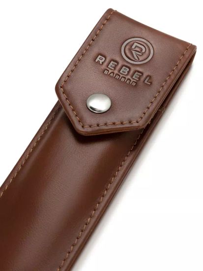 Опасная бритва со сменным лезвием REBEL BARBER Luxury с кожаным чехлом