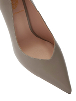 Женские туфли кожаные серые на бамбуковом каблуке