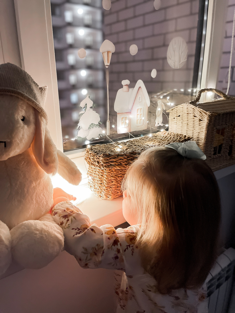 Стикеры для окон, мебели и стен ДОМИКИ В СНЕГУ