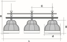 Лампа Аристократ-2 3пл. ясень (Экс.7,бархат зеленый,бахрома желтая,фурнитура золото)