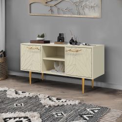 Тумба под ТВ Арт Колор leaves 117см Стайл Голд Серый шелк