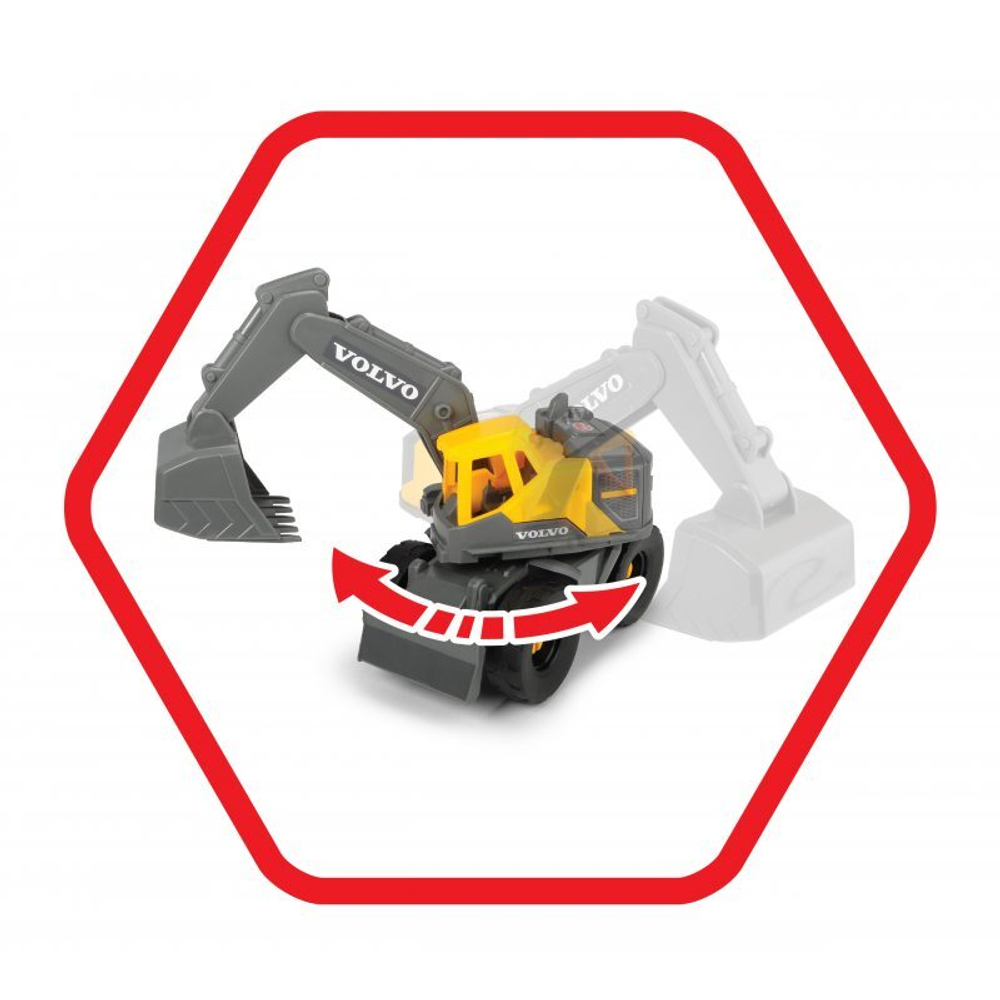 Mack, Volvo Экскаватор-погрузчик 70 см свет звук Dickie Toys 3729012