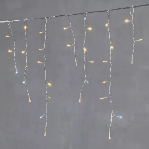 Светодиодная бахрома 3,1*0,5 м., 150 теплых белых LED ламп, мерцание, прозрачный провод ПВХ, LTC (PIL150BLW-10-2WW)