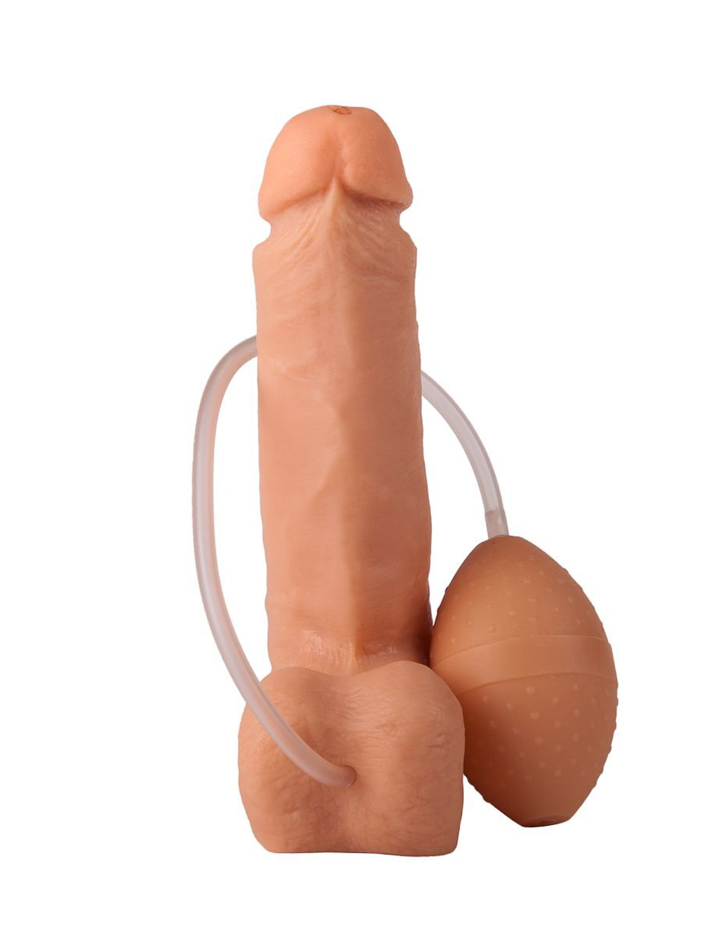 Фаллоимитатор-реалистик с грушей - 19 см. (Цвет: телесный)
