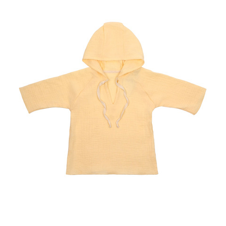 Муслиновая летняя детская кофта желтая