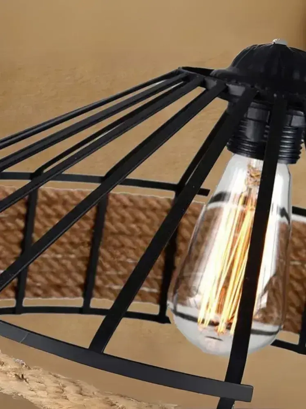 Натуральная веревочная лампа E27, ретро стиль