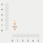 Крест женский православный из комбинированного золота 585 пробы без вставок (арт. 080444)