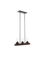 Потолочный светильник DKD Home Decor Стеклянный Чёрный Коричневый Алюминий (50 x 8 x 21 cm)