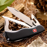 Нож Victorinox Forester, 111 мм, 12 функций, с фиксатором лезвия, черный